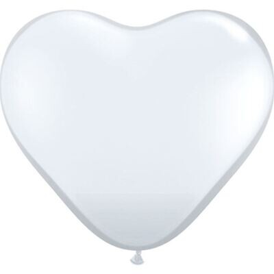 White Latex Heart Balloon 11"