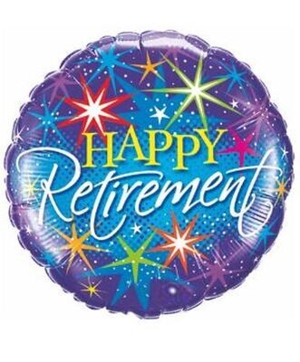 Retirement Colorful Starbursts Balloon 18"