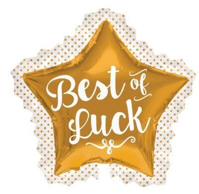 Best of Luck Gold Star 34" Balloon