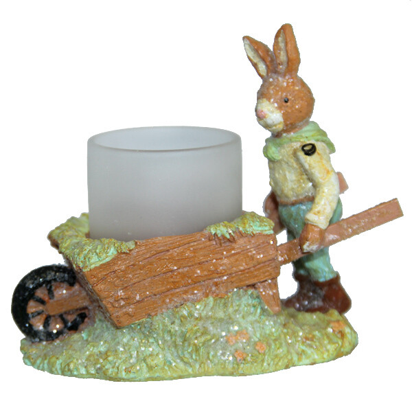 EL02 Bunny Wheelbarrow Tealight