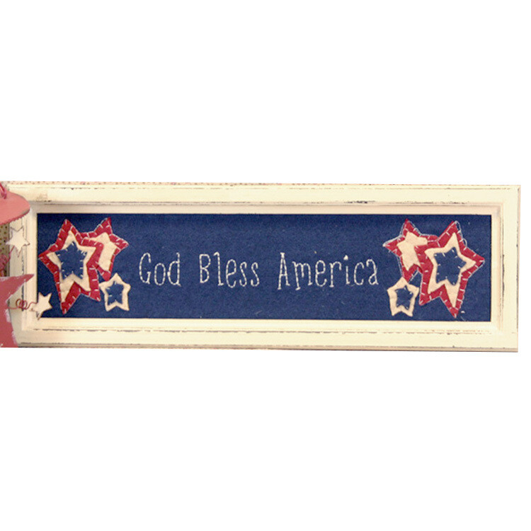 IY503 God Bless America Framed Applique