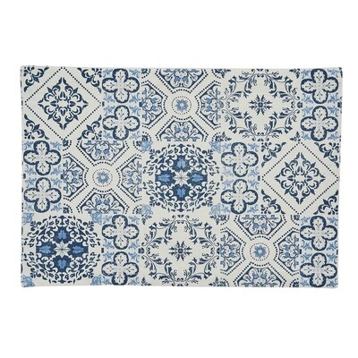 KL049M Blue Tile Fabric