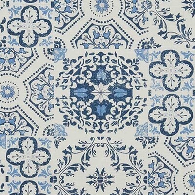 KL049PR Blue Tile Fabric