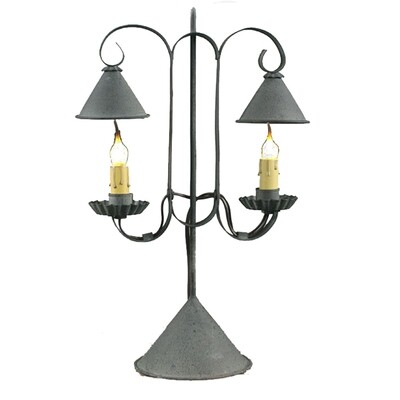 LU161 Double Candle Lamp with Tin Shades