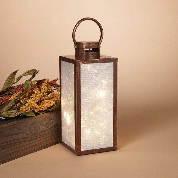 LU214 Frosted Copper Lantern