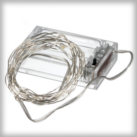 LU300 White Rice Light String w/Timer