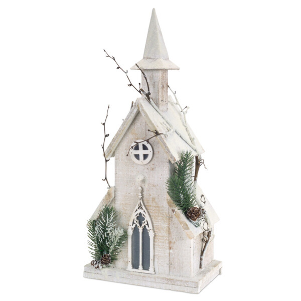 AC099 Lighted White Church - Tall