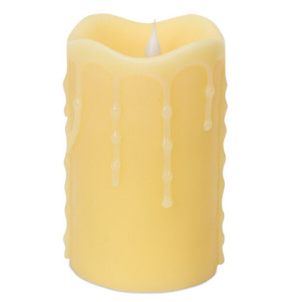 CA144 Flameless Ivory Pillar - 7"