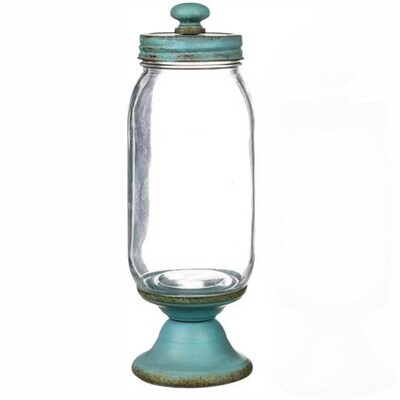 KE098 Blue Pedestal Jar