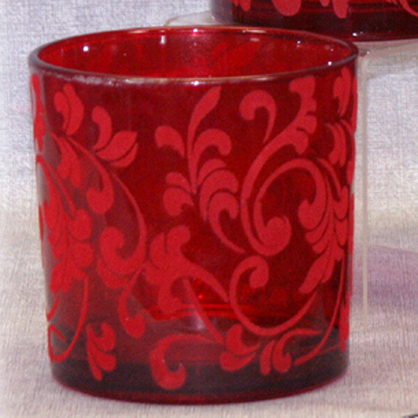 CA407 4" Scarlet Flock Candle Pillar