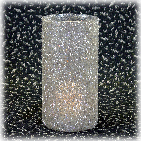CA430L Silver Beading Candle Holder - Large