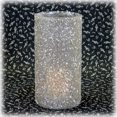 CA430L Silver Beading Candle Holder - Large