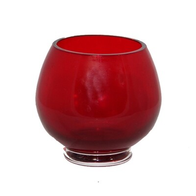 CA451 Red Glass Tea Light Holder