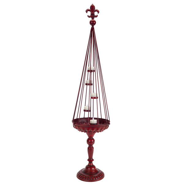 CA516 Red Cone Tea Light Stand