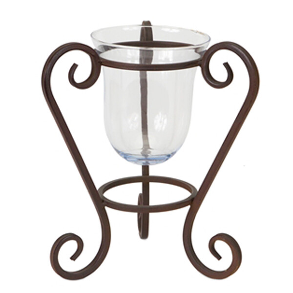 CA519 Rustic Metal Scroll Hurricane Candle Holder