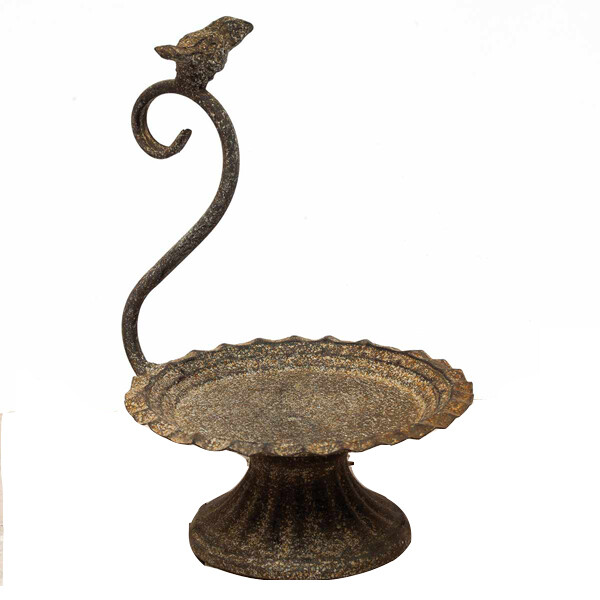 CA532 Rustic Pedestal Metal Bird Candle Holder