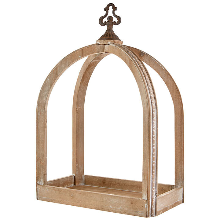 CA538 Wooden Lantern Pillar Candle Holder