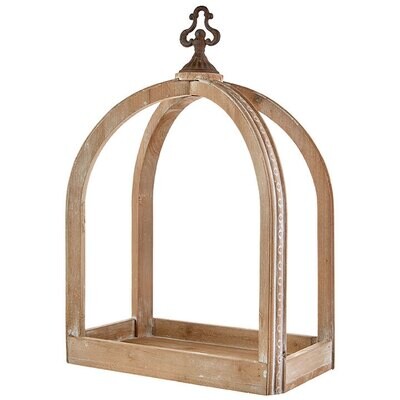 CA538 Wooden Lantern Pillar Candle Holder