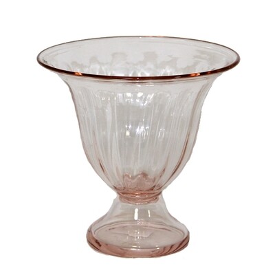 BW021 Pink Glass Footed Compote