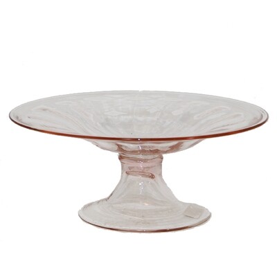 BW020 Pink Glass Compote