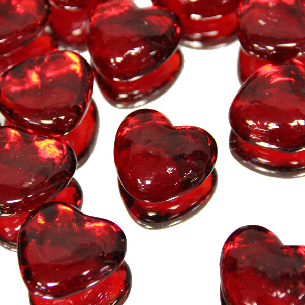 FL068 Red Glass Hearts