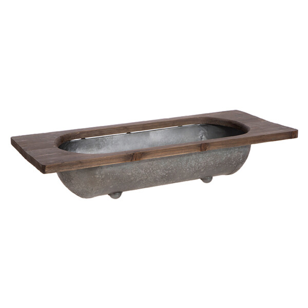 PL098 Galvanized & Wooden Trug