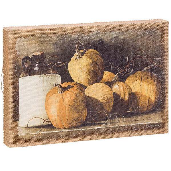 CV255 Pumpkin Jugs Burlap Canvas