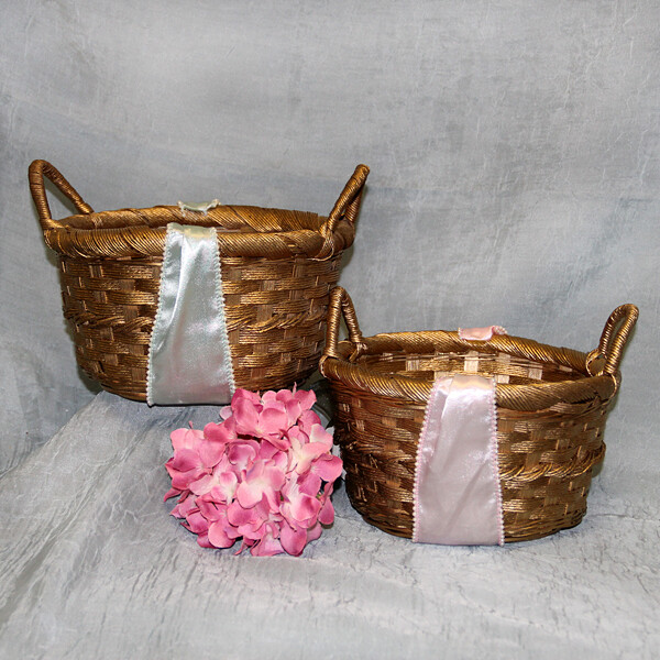BC118 Round Metallic Gold Basket