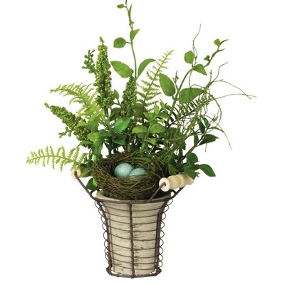 1B014 Potted Ferns with Nest Sm