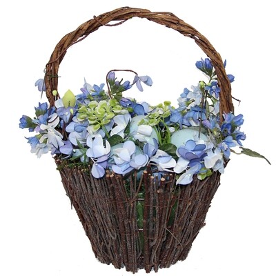 1B143 Blue Hydrangea Egg Basket