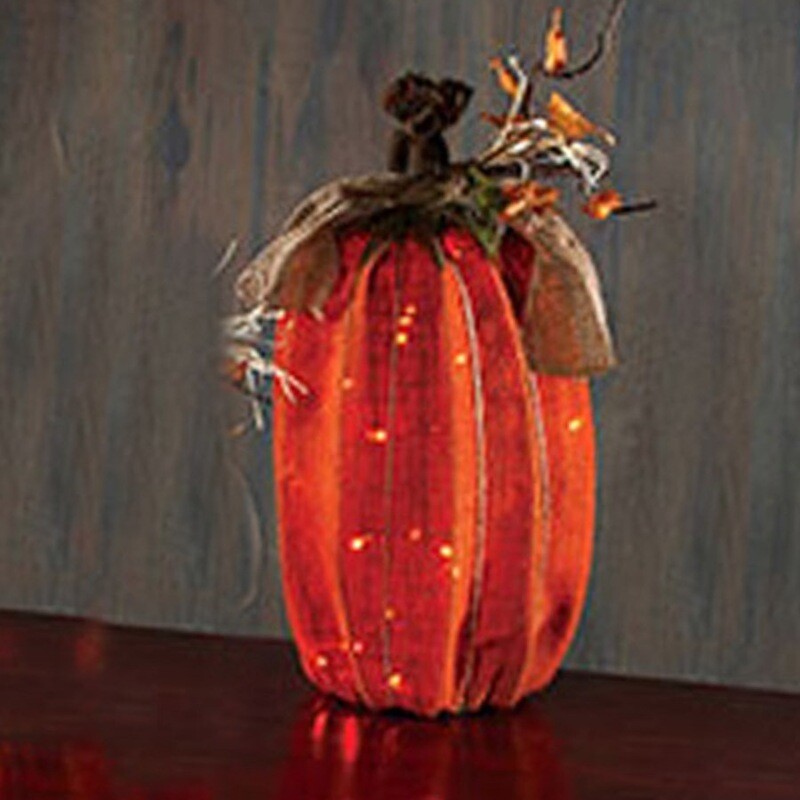 TA005L Burlap Lited Pumpkin Lg