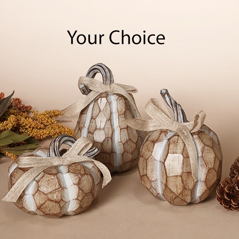 TA227P Taupe Faceted Pumpkin
