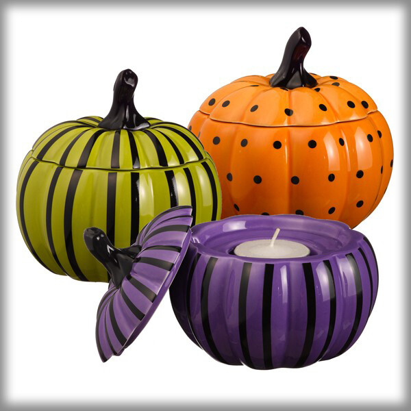 HL11PD Purple Dotted Pumpkin Tealight