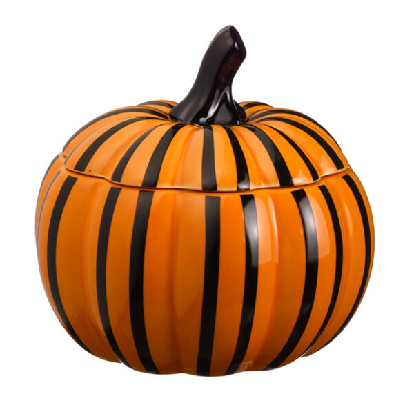 HL11OS Orange Striped Pumpkin Tealight