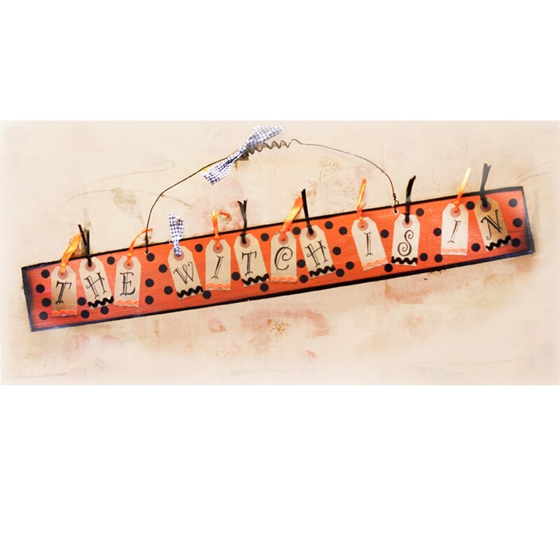 HS531 Witch Is In Scrapbook Style Sign