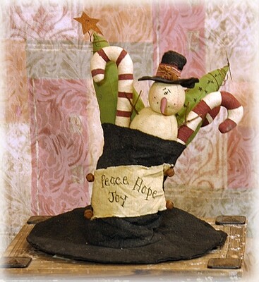 XA106 Filled Hat Snowman Centerpiece