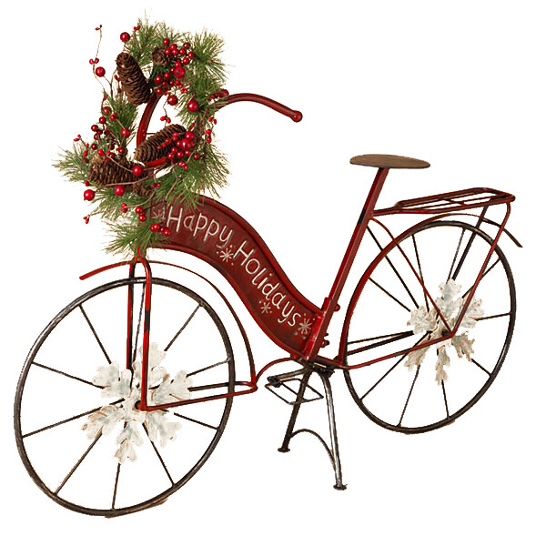 XA129 Red Bicycle Porch Accent