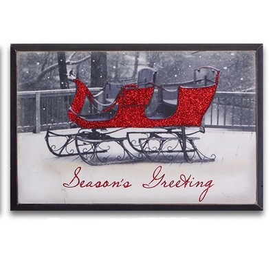 XC019 Red Sleigh Vintage Art