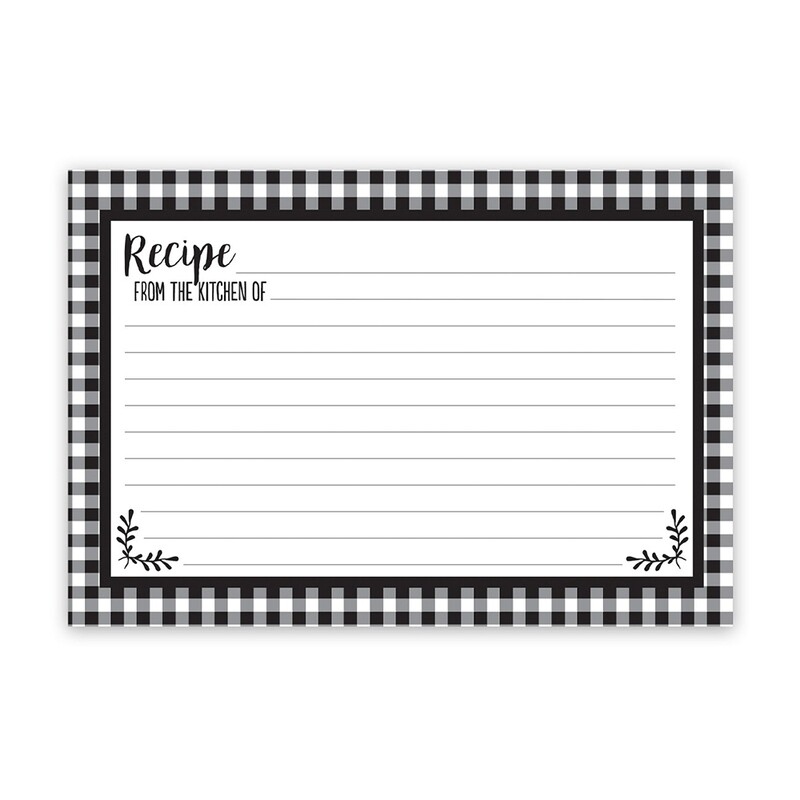 PD654 Checkered Recipe Card