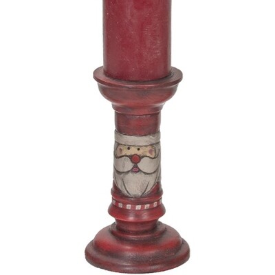 XL106P Caarved Santa Candlestick Small