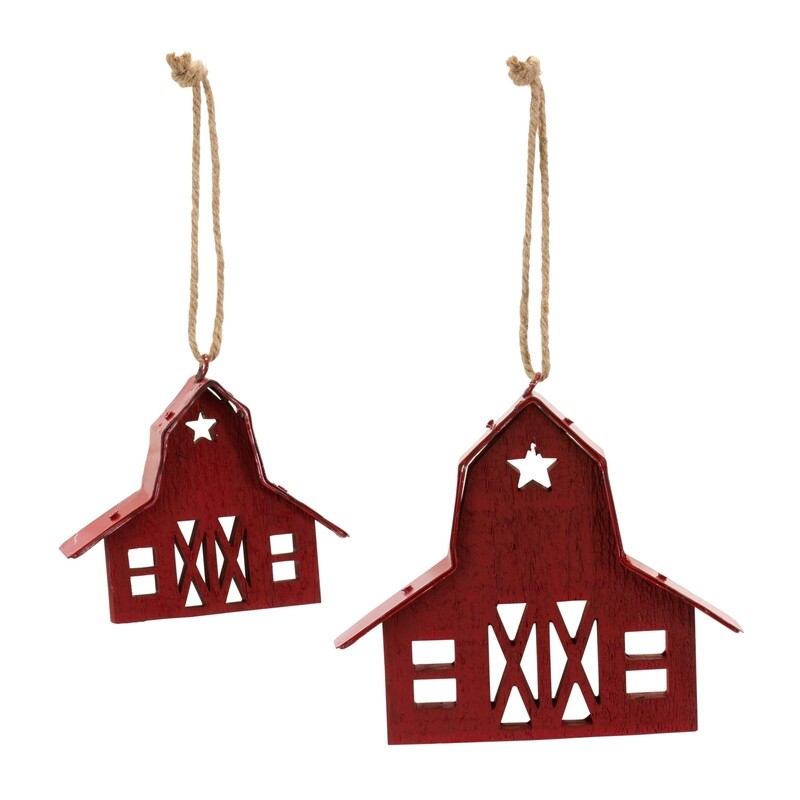 XO695 Red Barn Ornament