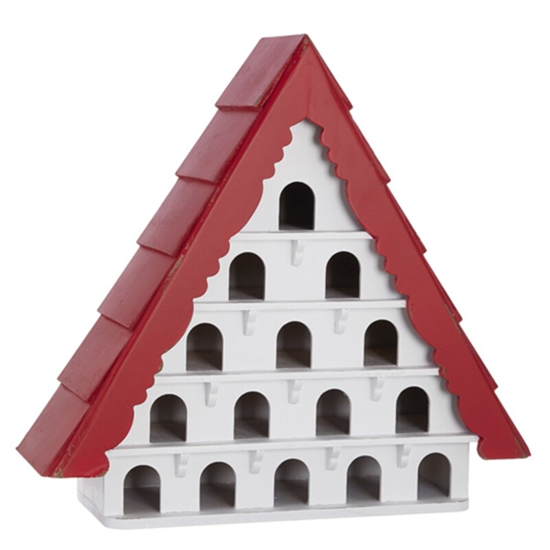 4B928 Red A Frame Birdhouse