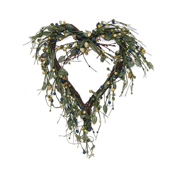 1B717P Pip berry Heart Wreath Blue Small