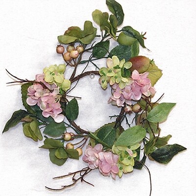 1B876P Hydrangea Candle Ring Pink Small