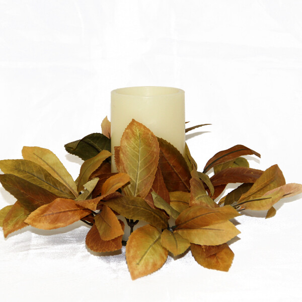 1BF862 Variegated Leaf Candle Ring