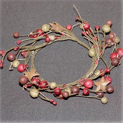 1BW231 Olive Cranberry Candle Ring Sm