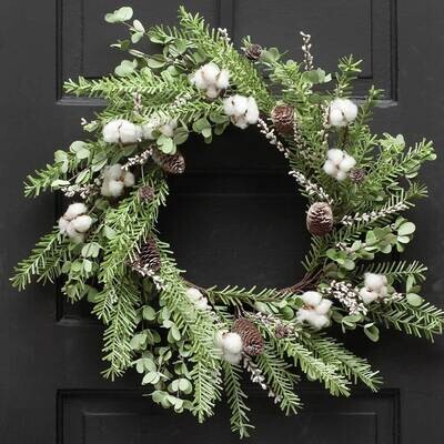 1BW261 Winter Cotton Wreath