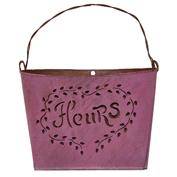 GP296 Pink Fleurs Wall Basket