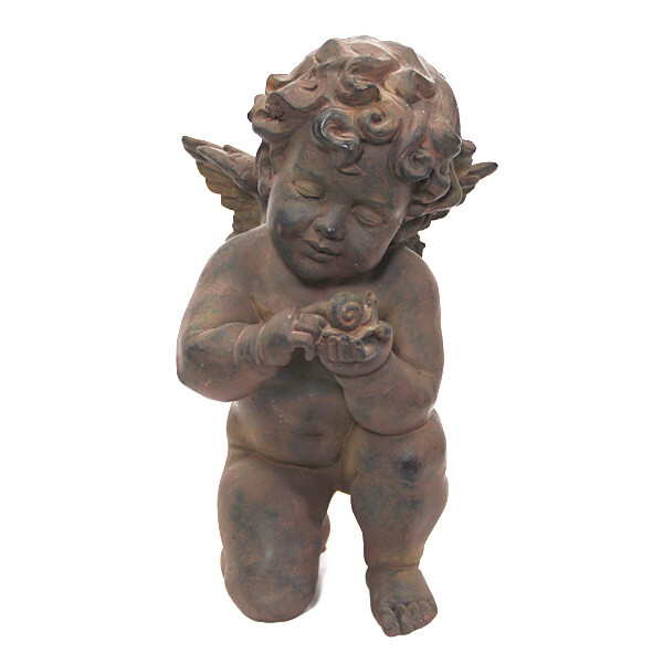 GA3907S Garden Discovery Cherub with  Snail