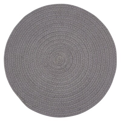 BI502 Grey Braided Round Mat
